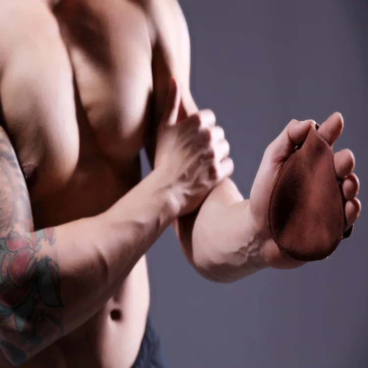 Gym Exercise Leather Palm Protection Hand Grip Gloves