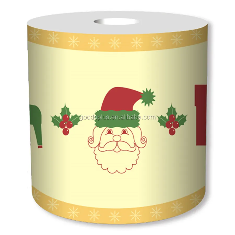 Hot sale christmas design printed toilet paper tissue