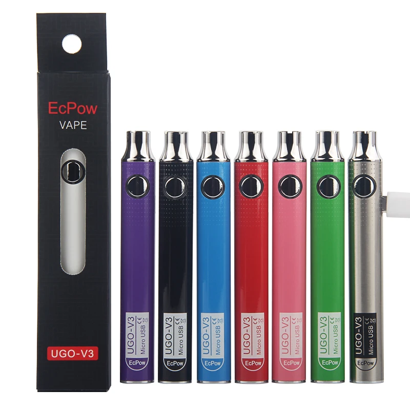 
650mah or 900mah ugo v3 cdb vape pen battery with preheat and variable voltage for thick oils 