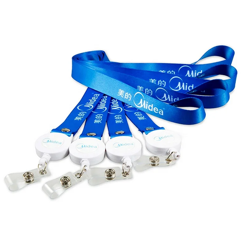 Wholes customized printed logo Lanyard with badge reels screen print your logo