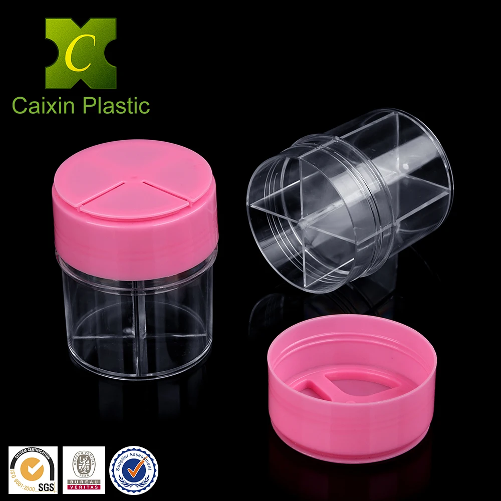 Food grade transparent empty cylinder shape plastic candy bottles jar with flip top cap