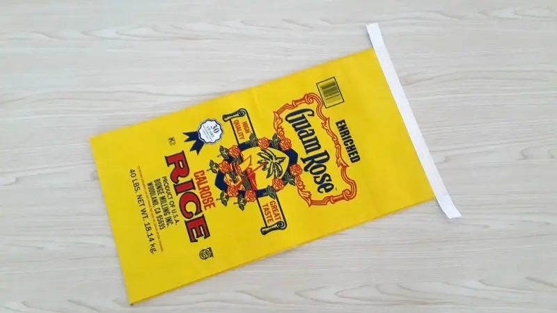 40 фунтов виргинские pp ткани ткань с бопп пленки ламинированные мешки риса