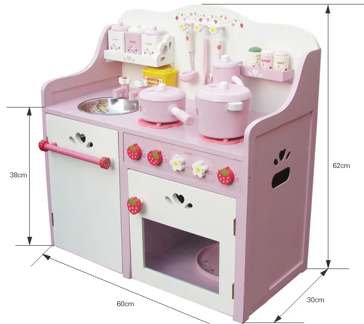 
Strawberry design wooden kids kitchen toy 