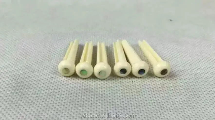 2 Sets Black and White Plastic Bridge Pins & Saddle & Nut Replacement Parts for Acoustic Guitar