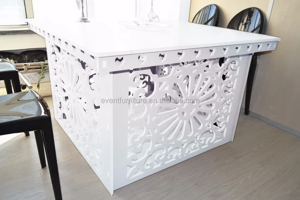 Qingdao eventfur WPC fold up LED glass wedding table