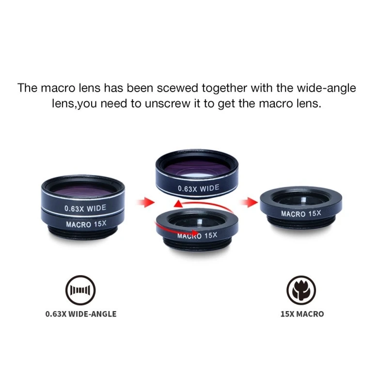 2018 Interesting productsTelephoto Lens 7 in 1 cell phone camera lens kit for outdoor travel, bird watching, scene photo shoot