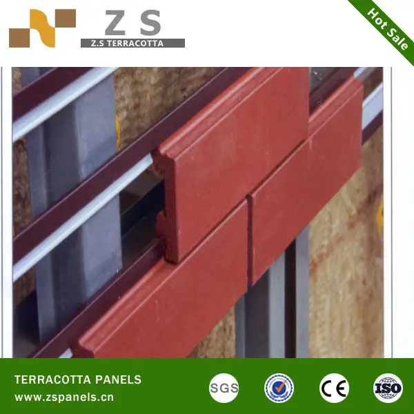 
Wall cladding klinker brick for facade system, ventilated terracotta panel facade floor ceram tile 
