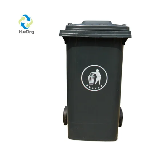 120L plastic trash bin waste bin rubber wheel trash can for outdoor skip bins
