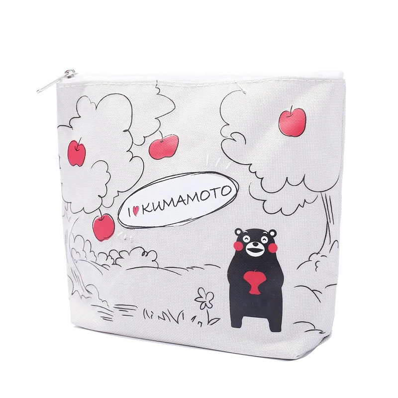 
wholesale cheap creative cotton canvas zipper travel pouch cosmetic bag 