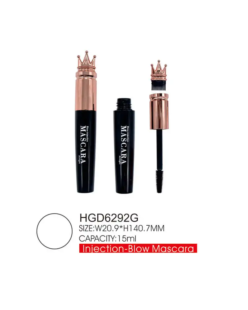 Crown cosmetic eyebrow container mascara tube with comb brush