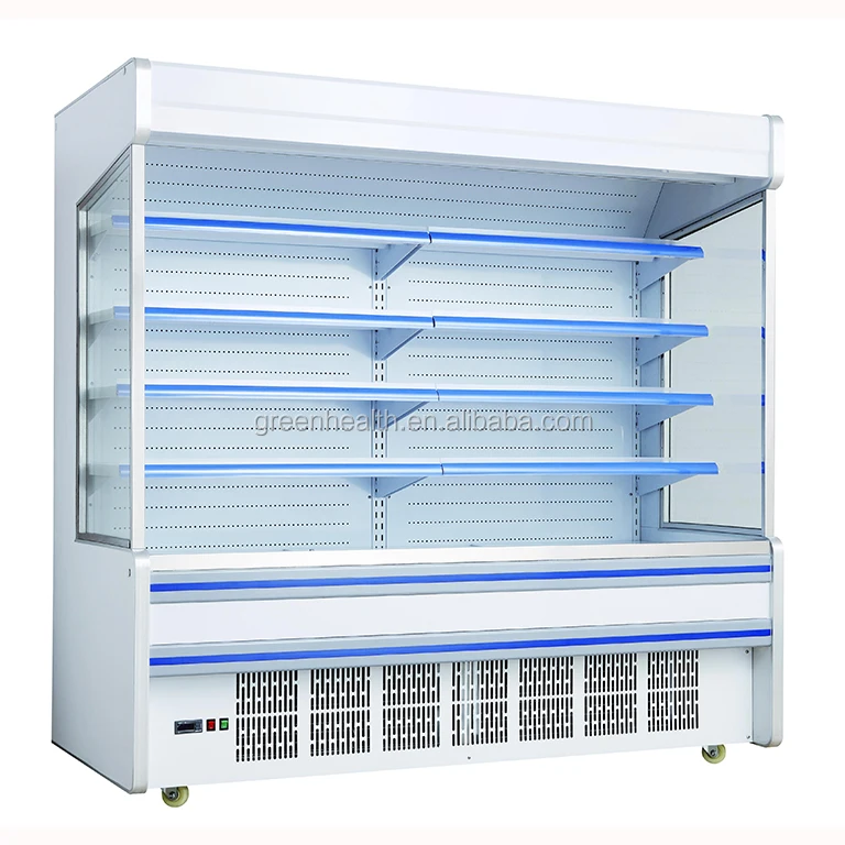 Green&Health Commercial Remote System Open Chiller / Multideck Open Chiller Food Cart to Customer Used Cooling System
