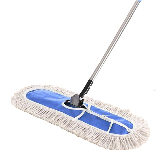 Easy Cleaning Cotton Mop for Floor Cleaning Rectangle Shaped Head with Steel Handle Durable Stocked for Home Use for Dining Room