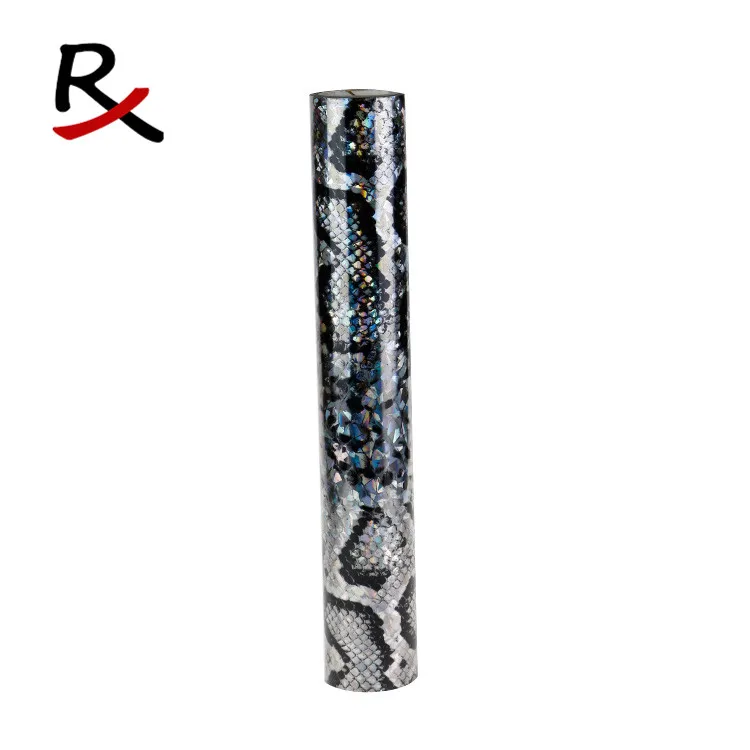 5005 hot fashion snake pattern broken glass laser foil for handbag leather pu shoes