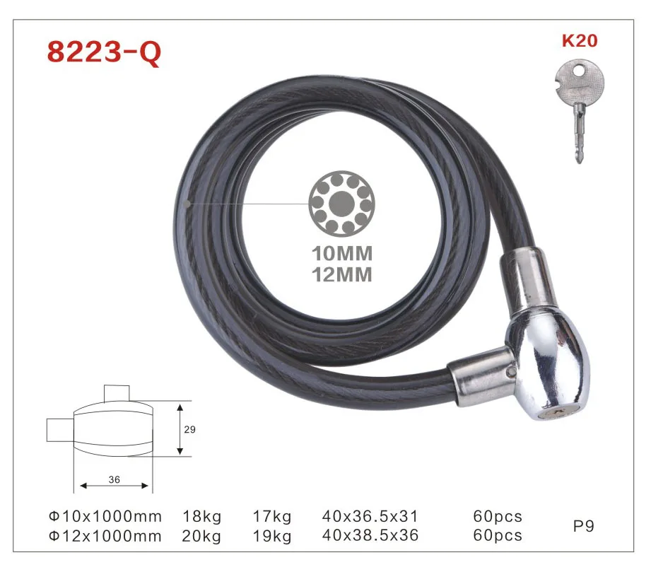 8223-Q Hot Sale Fashion And Trendy bike lock prank low with sale