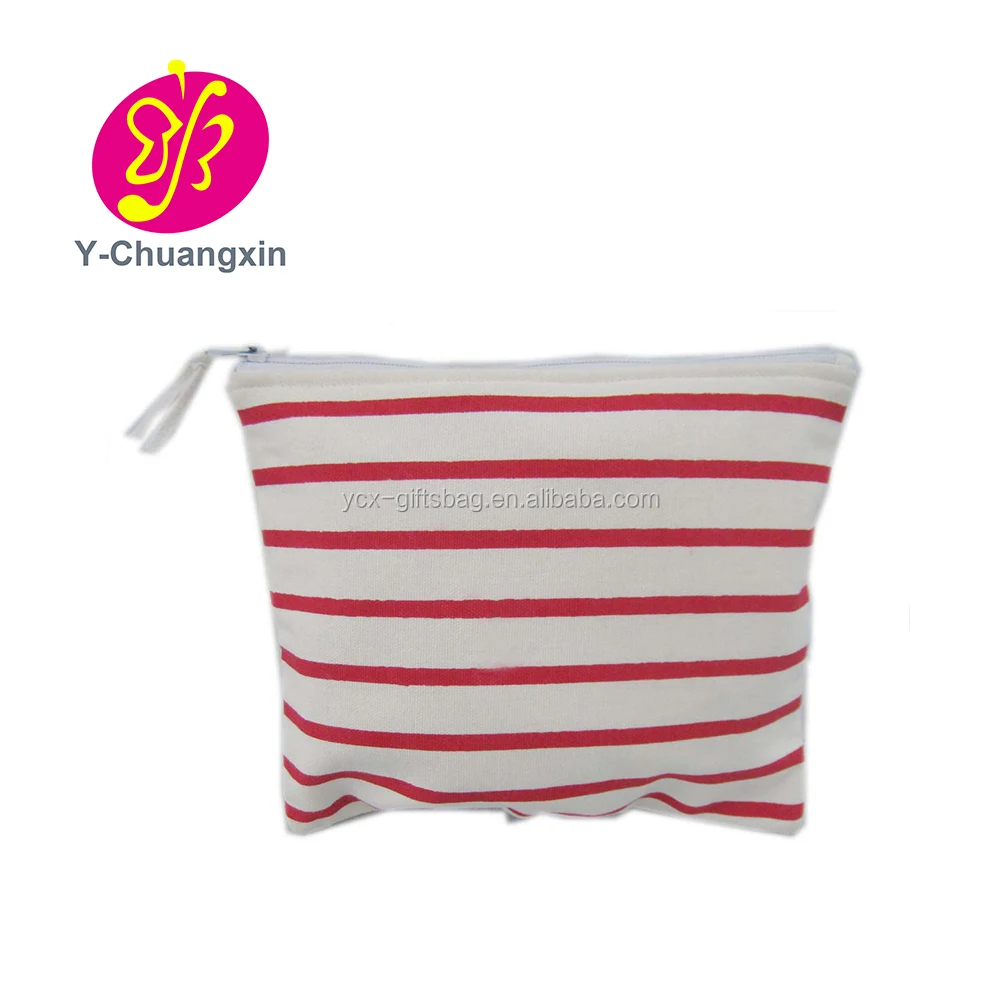 Custom plain Small Nature cotton canvas pouch with zipper closed luxury packing bags zipper