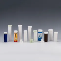 white plastic packaging moisture proof container empty tube with lid for vitamin effervescent tablet