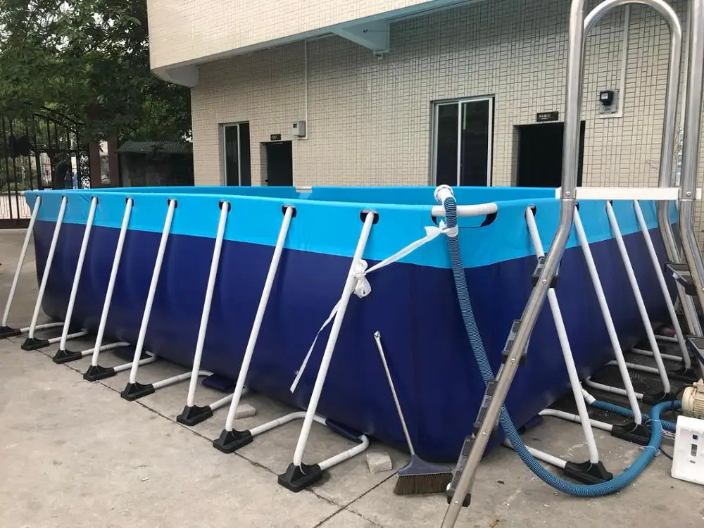 Outdoor large water park steel frame PVC swimming pool steel frame pool
