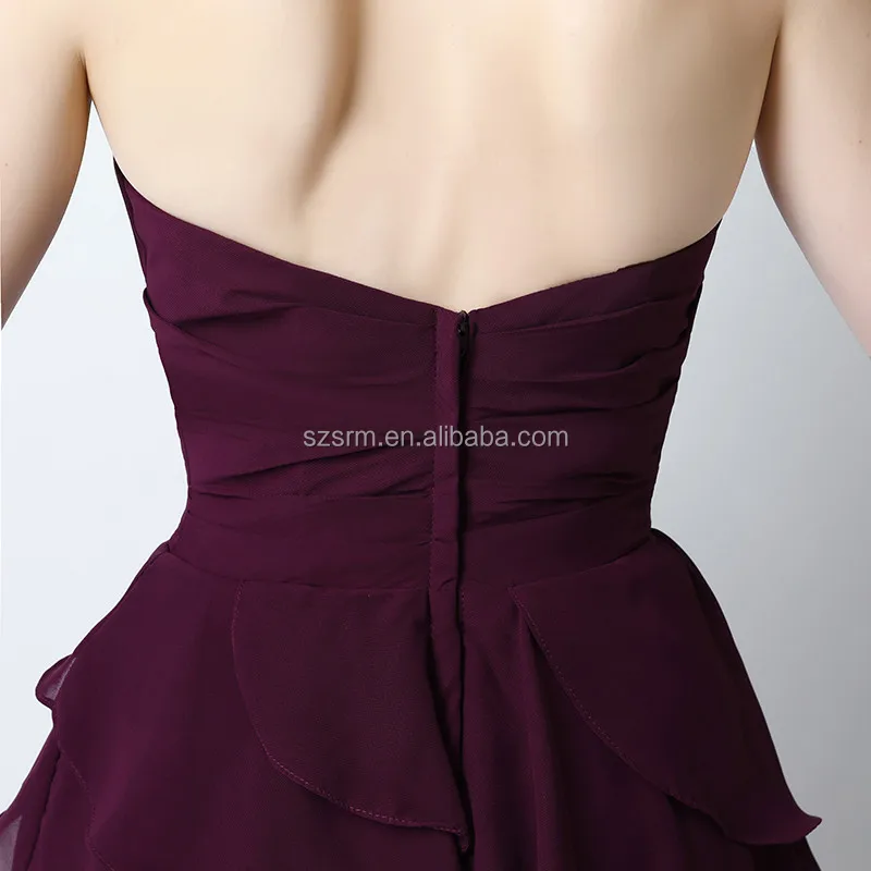 Sweetheart Charming Modern Cocktail Party Wear Dress Sleeveless 2018 Mini Chiffon Zipper Tiered Backless Evening Dress