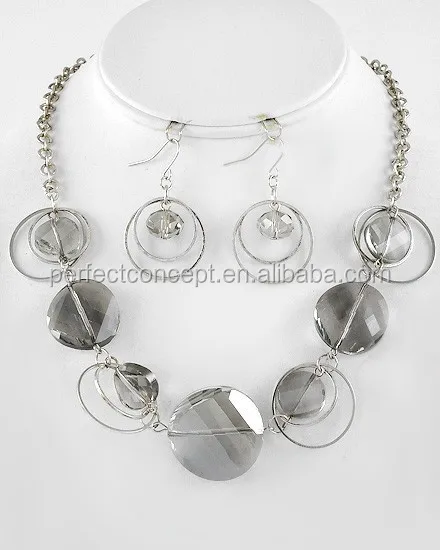 Handmade glass beads Fashion Necklace Earring Sets Multi rows beads Necklace Beads Statement Necklace
