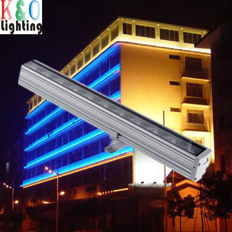 Recessed 12W Rgb Linear led wall washer for building facades illumination