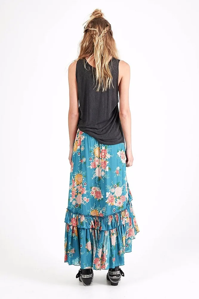 Модная женская Цыганская юбка с цветочным принтом в стиле бохо и новейшая длинная Макси-юбка