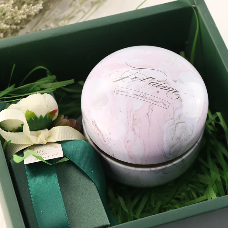 
jar with lid holder metal wooden wick scented wholesale candle tin 