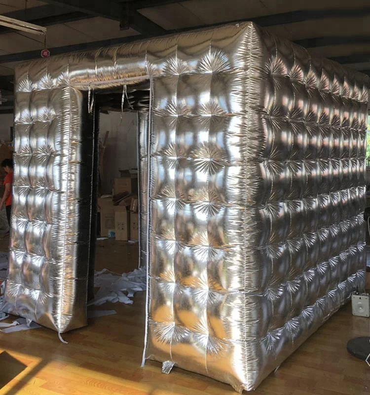 Silver inflatable photo booth decoration event advertising inflatable