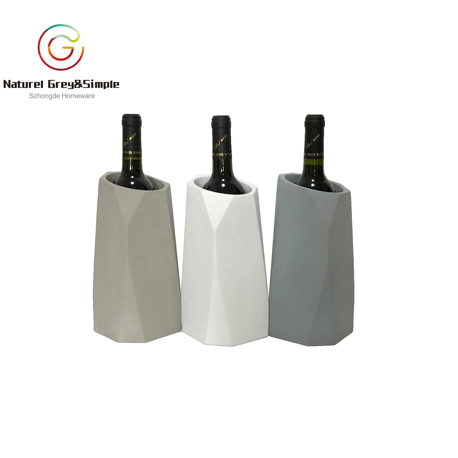 Creative Geometry Colorful Wine Rack Ornamental Concrete Wine Bottle Holders