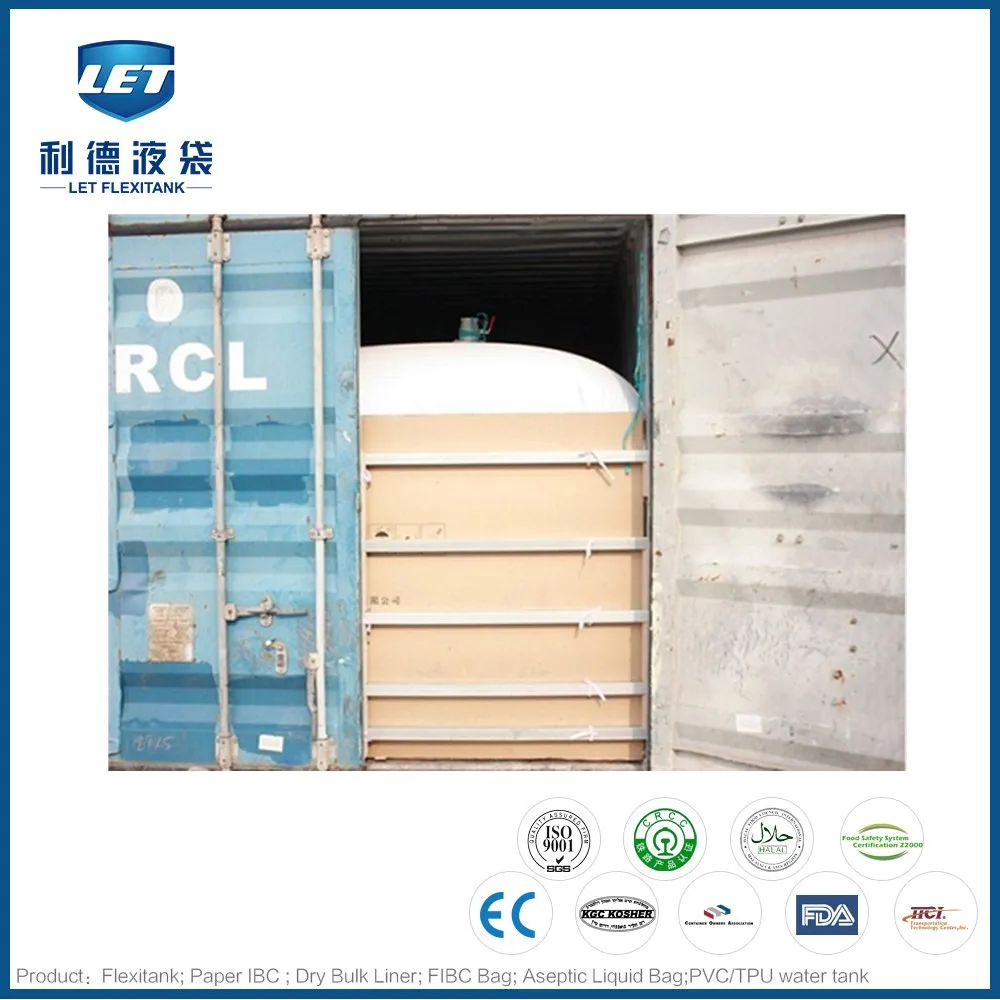 LET food grade and 24000 liter liquid container flexitank for transport