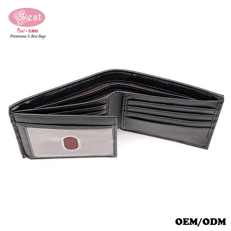 Full Grain Leather RFID Anti-theft Alarm Greenback Currency Wallet with C/C Slots and ID Windows