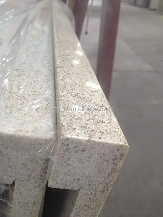 
Precut White Quartz Kitchen Countertop Quartz Stone Counter tops 20+20mm Laminated Edges 