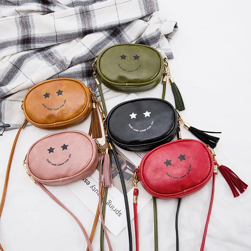 Funnuy Retro Kid Crossbody Bag Smail Face Coin Purse Baby Bag