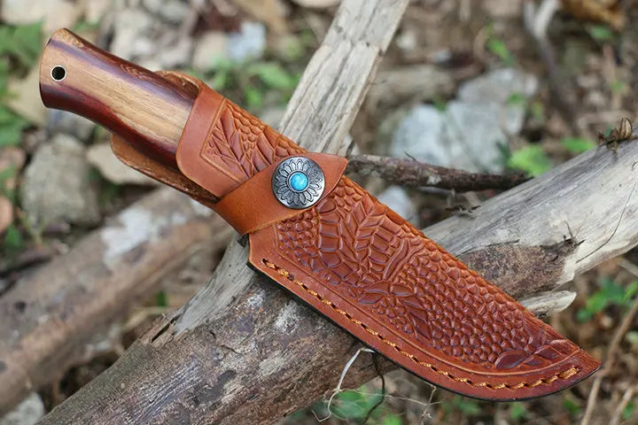 Высококачественный Нож из дамасской стали с фиксированным лезвием, охотничий нож с рукояткой camwood