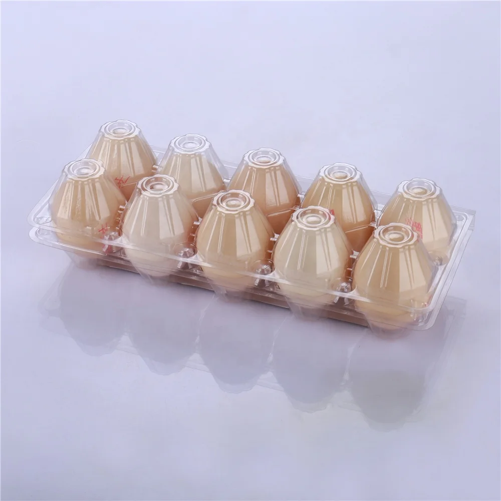 
plastic egg tray/box/carton Eco-friendly customized pvc 10 cell wholesale transparent disposable 