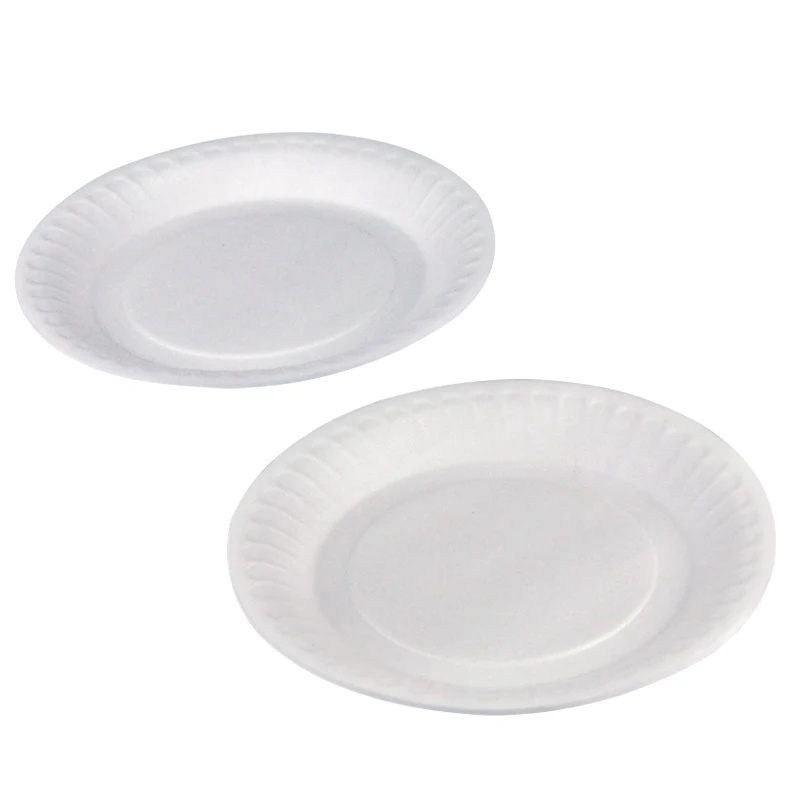 
wholesale 8 inch Disposable ps food grade plastic foam large plastic round tray party plate wedding and salad packaging 
