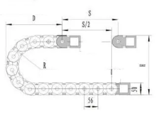 SUD-35 CE ISO9001 Robot heavy duity cable drag chain