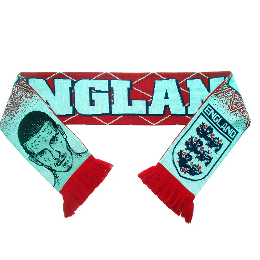 Acrylic Woven Jacquard Knit Printing Sport Knitted Soccer Football Fan Scarf