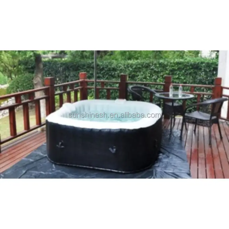 Portable cheapest inflatable spa pool square tub with high quality spa heater