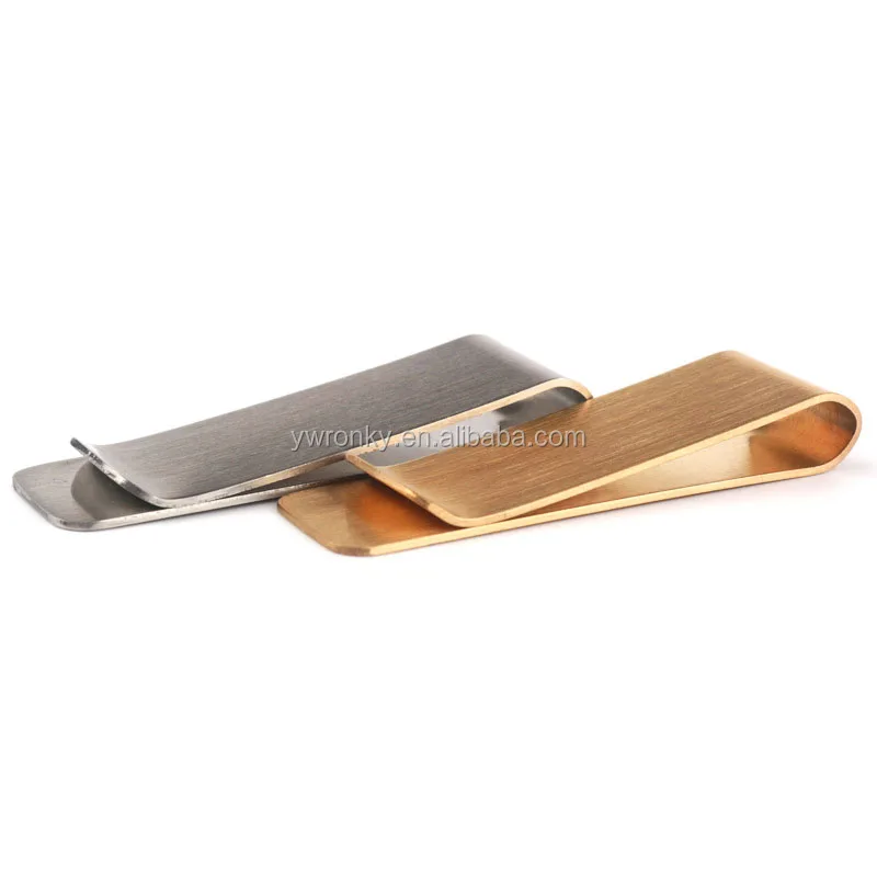 50x15mm Slim Stainless Steel And Brass Money Clips