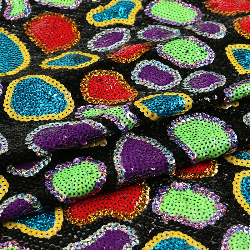 
Supplier wholesale custom polyester African colorful sequin fabric for women 