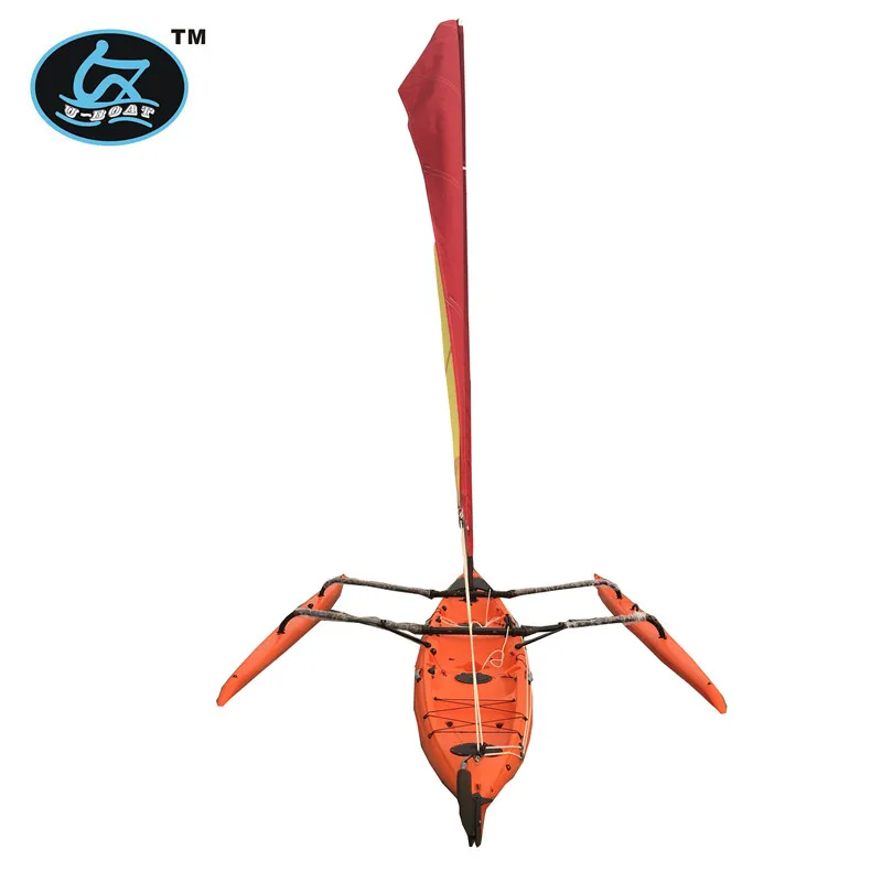 
U-boat 18ft plastic twp person sailboat with foot drive pedal system and rudder on sale 