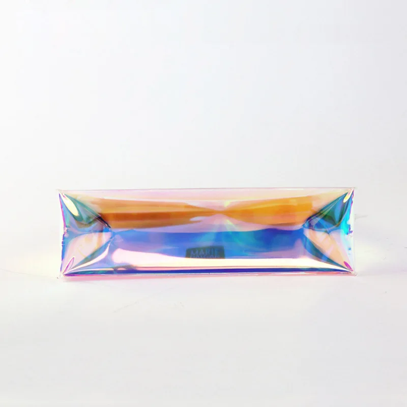 Custom pvc ziplock holographic makeup bag hologram cosmetic bag