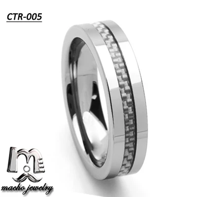 4mm Tungsten Ring Purple Carbon Inlay Wedding Band Jewelry Wholesale