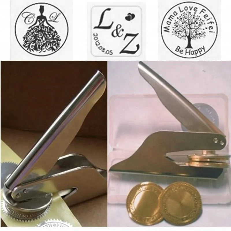 high quality office used custom sealing wax silver metal embossing stamp