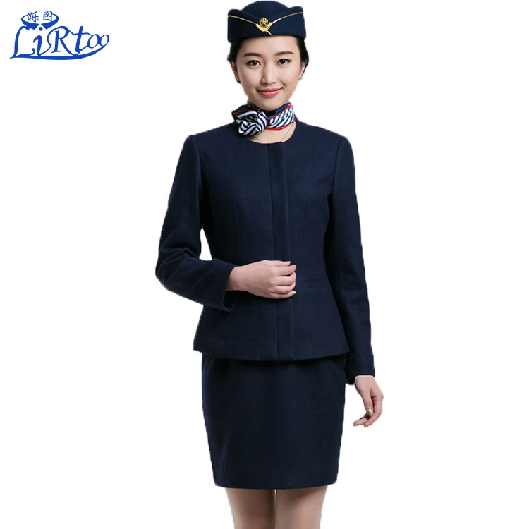Хит продаж, женская сексуальная униформа стюардессы, красная и Синяя Униформа стюарды, официальный костюм