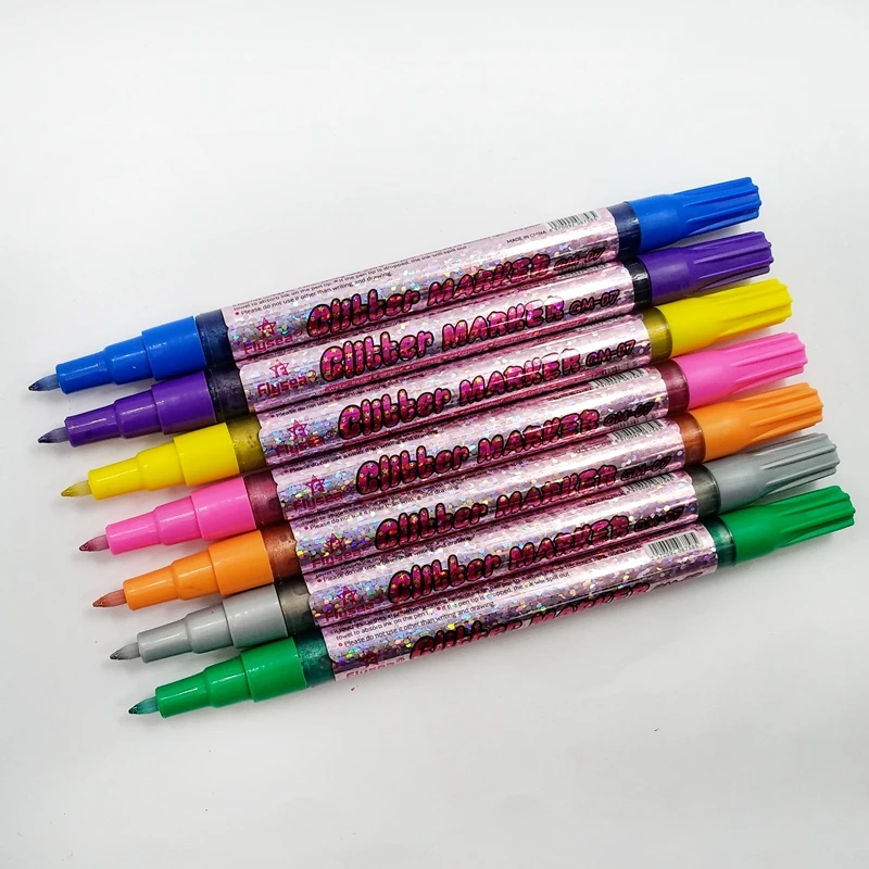 factory mini colorful glitter liquid chalk fabric glitter pen