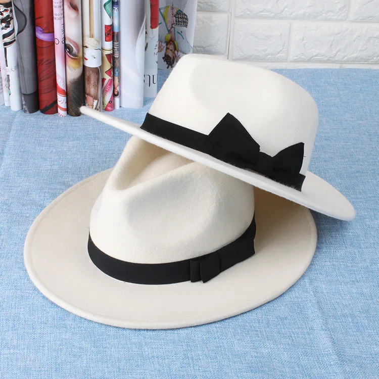 MICHAEL JACKSON MJ wool felt White panama hat Fedora Wool Hat Cap Costume hat white wool