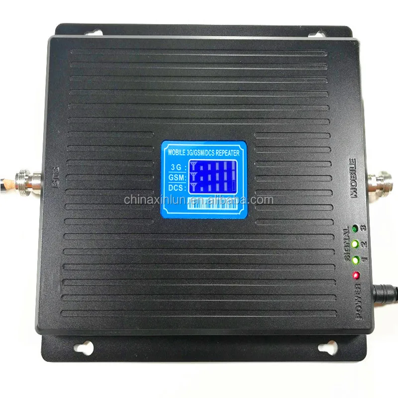 High gain 70dBi 900-1800-2100 3G 4G LTE Tri Band Mobile Signal Booster Repeater Amplifier