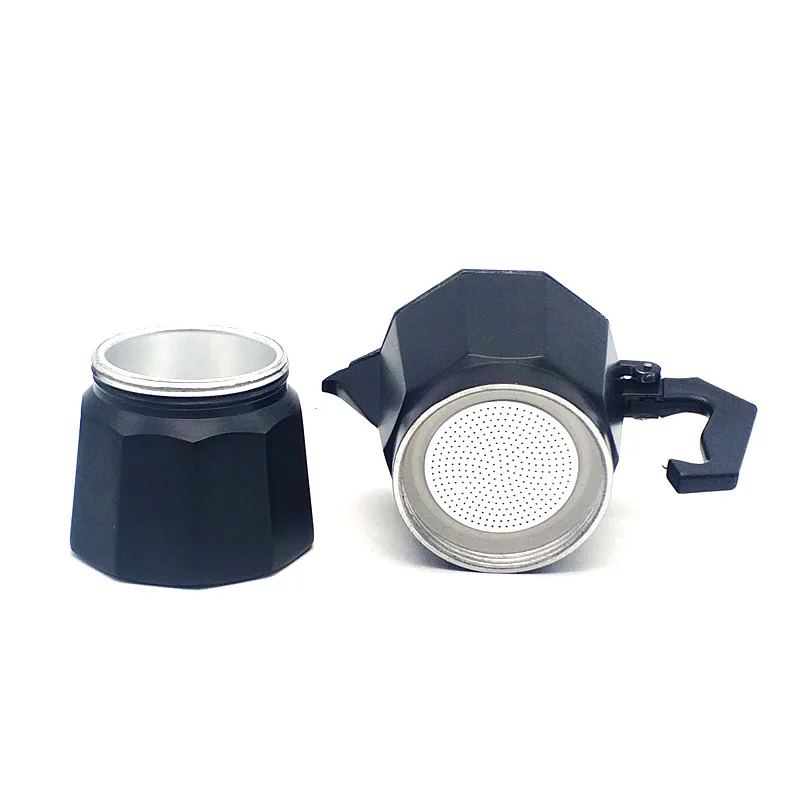 factory price 3-cup aluminum black color italian coffee maker