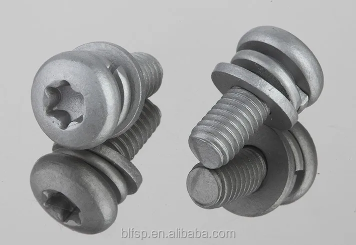 DIN Standard Screw Fastener Three Parts Pan Head Combination Set Screws SEMS Screw